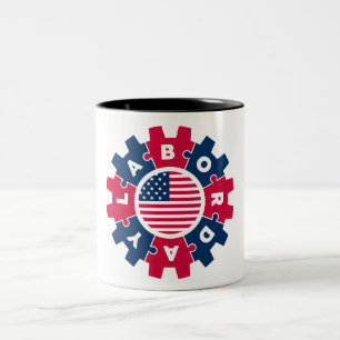 Tasse 2 Couleurs Joyeux Fun de la fête du travail