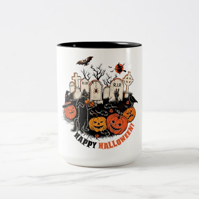 Tasse 2 Couleurs Joyeux Halloween (Centre)