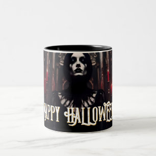 Tasse 2 Couleurs Joyeux Halloween – Célébration gothique sombre