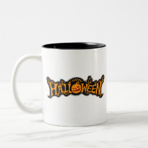 Tasse 2 Couleurs Joyeux Halloween Citrouille à l'Oeil de Rubis Cadr