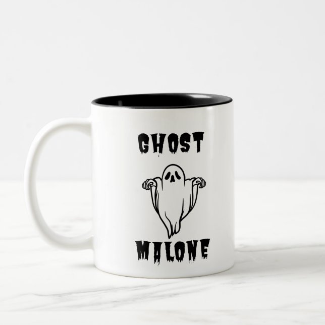 Tasse 2 Couleurs Joyeux Halloween mignon Fantôme drôle (Gauche)