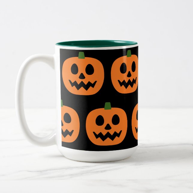 Tasse 2 Couleurs Joyeux Jack-O-Lantern (Gauche)