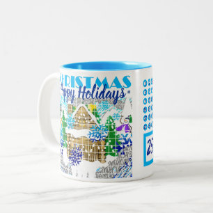 Tasse 2 Couleurs JOYEUX JOURS FÉRIÉS HIVER WONDERLAND Avent