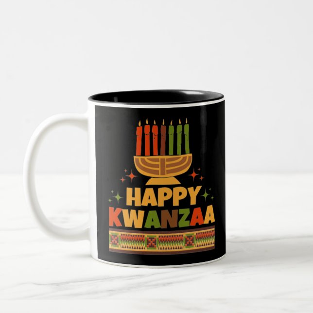 Tasse 2 Couleurs Joyeux Kwanzaa (Gauche)