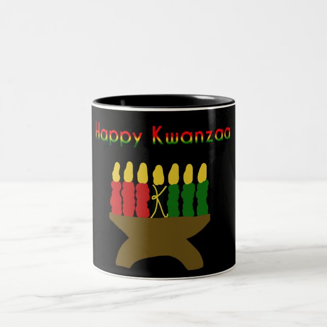 Tasse 2 Couleurs Joyeux Kwanzaa Kinara (Centre)