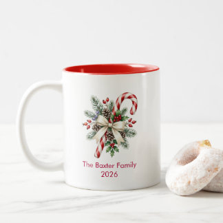 Tasse 2 Couleurs Joyeux Noël avec amour de notre famille à la vôtre