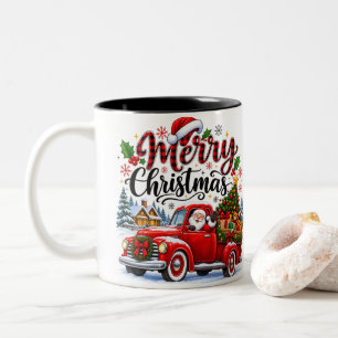 Tasse 2 Couleurs Joyeux Noël Camion de Noël Vintage