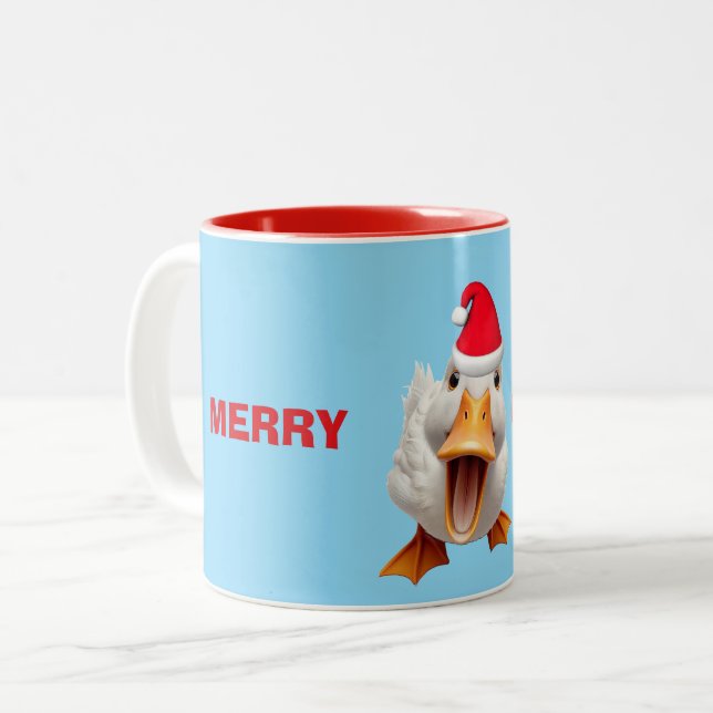 TASSE 2 COULEURS JOYEUX NOËL CANARD (Devant gauche)