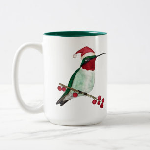 Tasse 2 Couleurs Joyeux Noël colibri personnalisé
