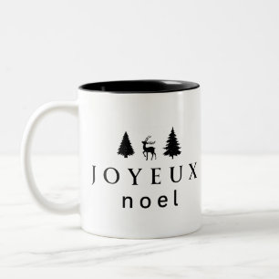 Tasse 2 Couleurs Joyeux Noel conception de Noël avec des flocons de