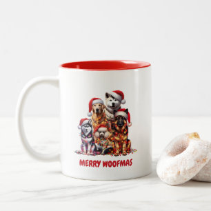 Tasse 2 Couleurs Joyeux Noël de chien Woofmas
