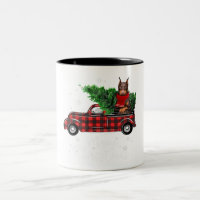 Joyeux Noël Doberman Pinscher Camion Rouge Noël No
