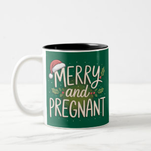 Tasse 2 Couleurs Joyeux Noël enceinte annonce de grossesse Xmas