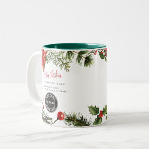 Tasse 2 Couleurs Joyeux Noël Entreprise Logo Employés Festif