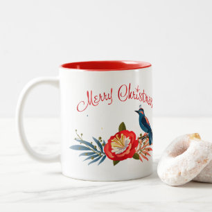 Tasse 2 Couleurs Joyeux Noël et Bonne Année ! 2027 Oiseau Bleu