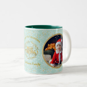Tasse 2 Couleurs Joyeux Noël et je t'aime Grand-mère   Deux Photos 