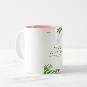 Tasse 2 Couleurs Joyeux Noël Feuille verte Musique