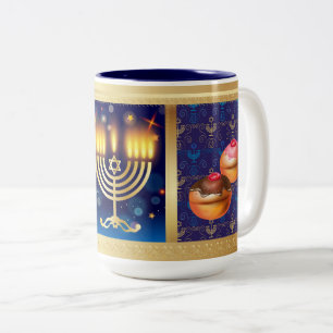 Tasse 2 Couleurs Joyeux Noël juif Hanoukka