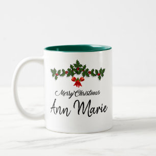 Tasse 2 Couleurs Joyeux Noël personnalisé