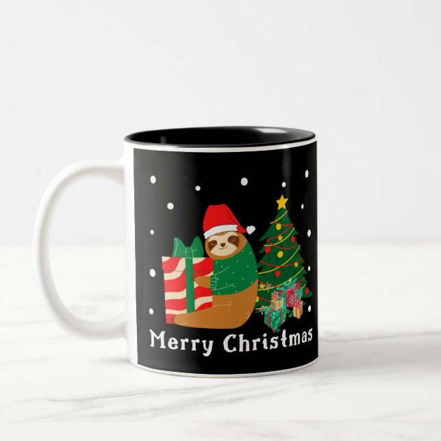 Tasse 2 Couleurs Joyeux Noël Sloth Noël (Gauche)