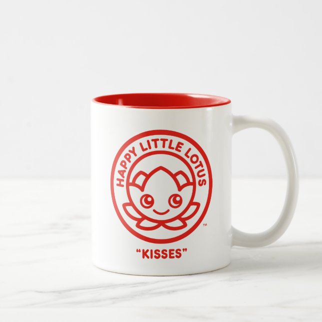 Tasse 2 Couleurs Joyeux Petit Lotus, Baisers, (Droit)