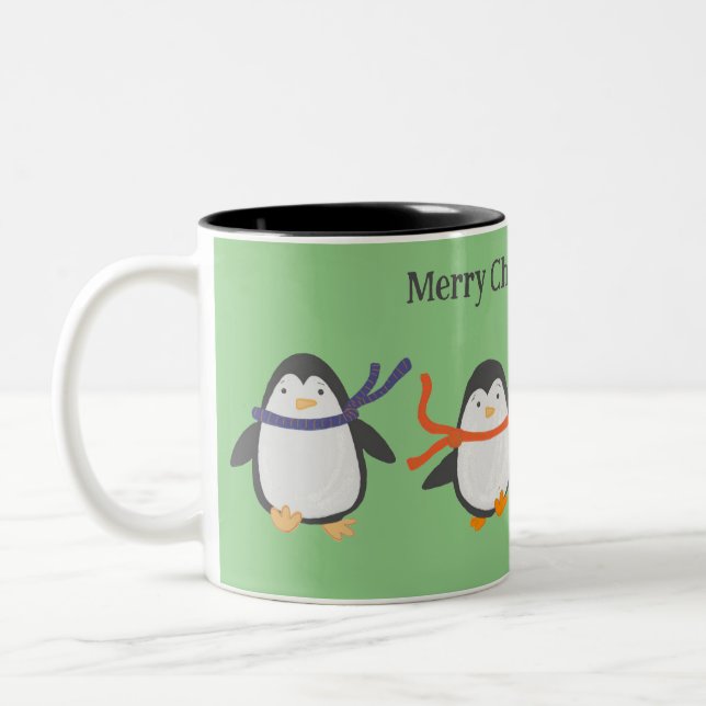 Tasse 2 Couleurs Joyeux pingouins (Gauche)
