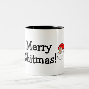 Tasse 2 Couleurs Joyeux Shitmas Père Noël