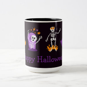 Tasse 2 Couleurs Joyeux Skeletons d'Halloween