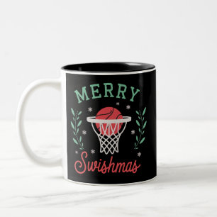 Tasse 2 Couleurs Joyeux Swishmas Basket Noël Sports Xmas