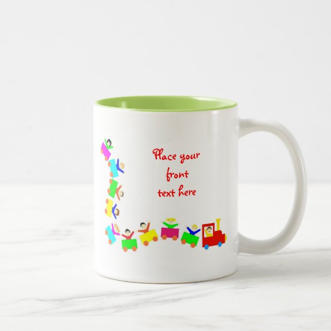 Tasse 2 Couleurs Joyeux Train pour enfants (Droit)