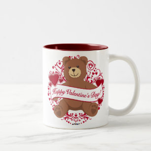 Tasse 2 Couleurs Joyeux Valentine ! Teddy bear