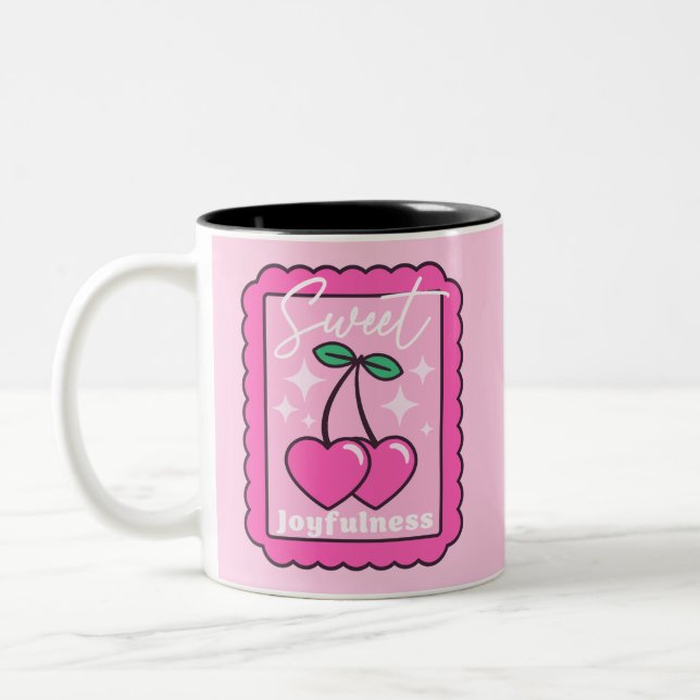 Tasse 2 Couleurs Joyosité douce Coeur en forme de cerises Timbre (Gauche)