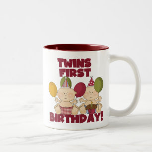 Tasse 2 Couleurs Jumeaux 1er anniversaire - T-shirts et cadeaux pou