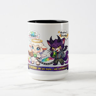 Tasse 2 Couleurs Jumeaux drôles du zodiaque Gémeaux - Mouton ange e