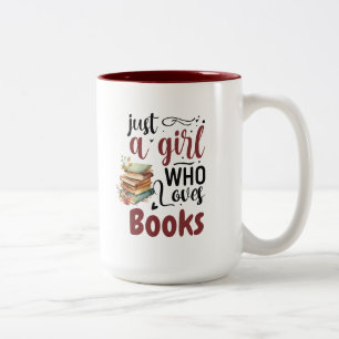Tasse 2 Couleurs Just a Girl qui aime les livres - Book Lovers Cade