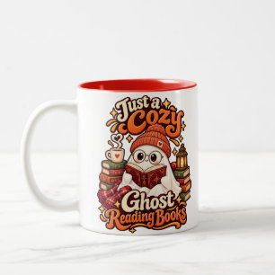 Tasse 2 Couleurs Juste un fantôme confortable lisant des livres Hal