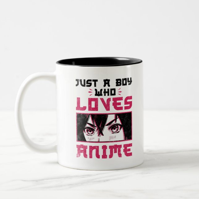 Tasse 2 Couleurs Juste un garçon qui aime Anime Weeb Otaku (Gauche)