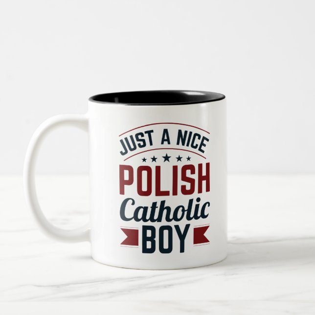 Tasse 2 Couleurs Juste un gentil garçon catholique polonais (Gauche)