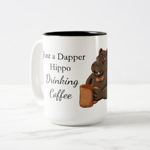Tasse 2 Couleurs Juste un hippopotame élégant buvant du café - Tass
