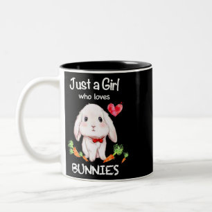 Tasse 2 Couleurs Juste une fille qui aime Bunnies Bunnies Lapins Am