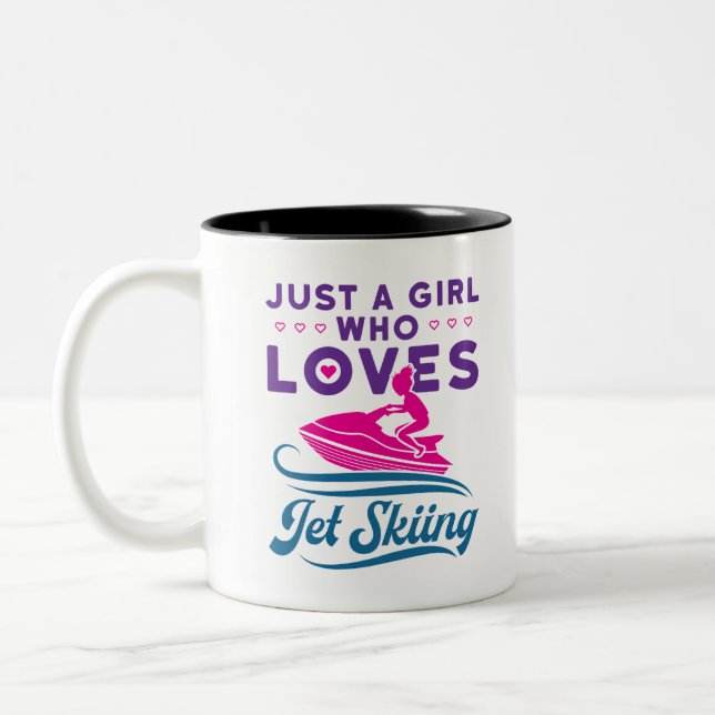 Tasse 2 Couleurs Juste une fille qui aime le Jet Ski PWC (Gauche)