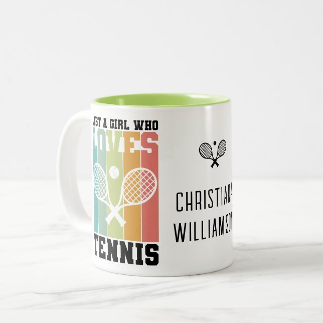 Tasse 2 Couleurs Juste une fille qui aime le tennis | Tennis person (Devant gauche)