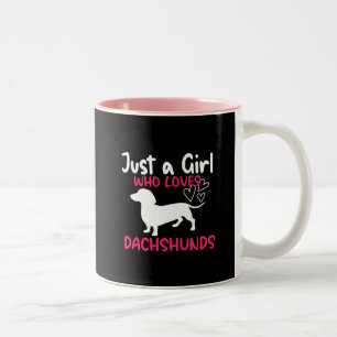 TASSE 2 COULEURS JUSTE UNE FILLE QUI AIME LES DACHSHUNDS