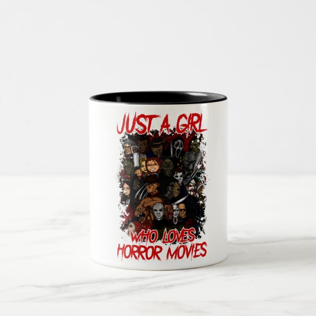 Tasse 2 Couleurs Juste Une Fille Qui Aime Les Films D'Horreur (Centre)