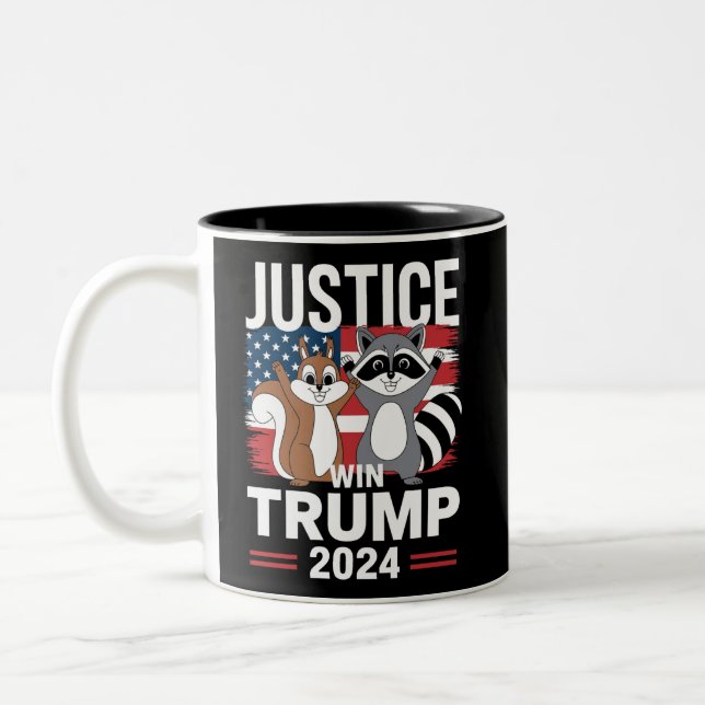 Tasse 2 Couleurs Justice Pour Peanut Win Trump 2024 (Gauche)
