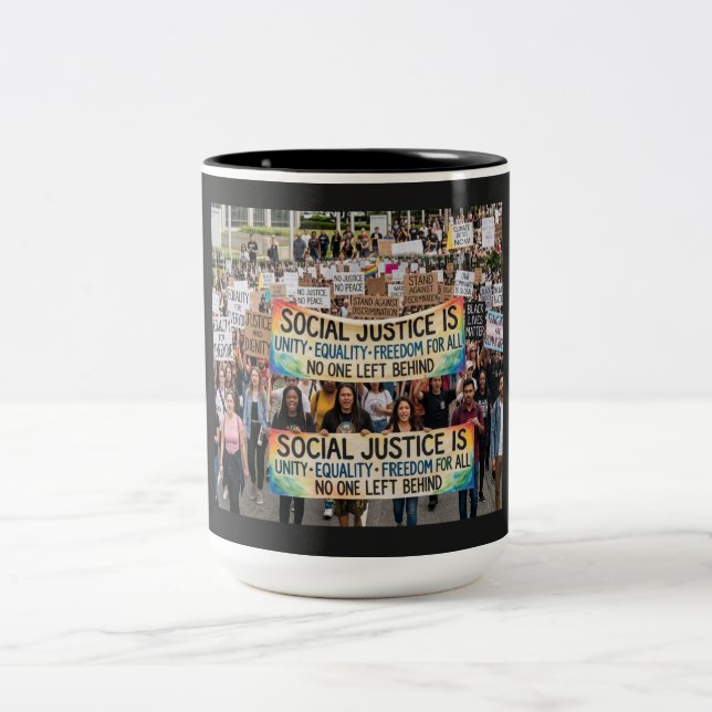 Tasse 2 Couleurs Justice sociale (Centre)