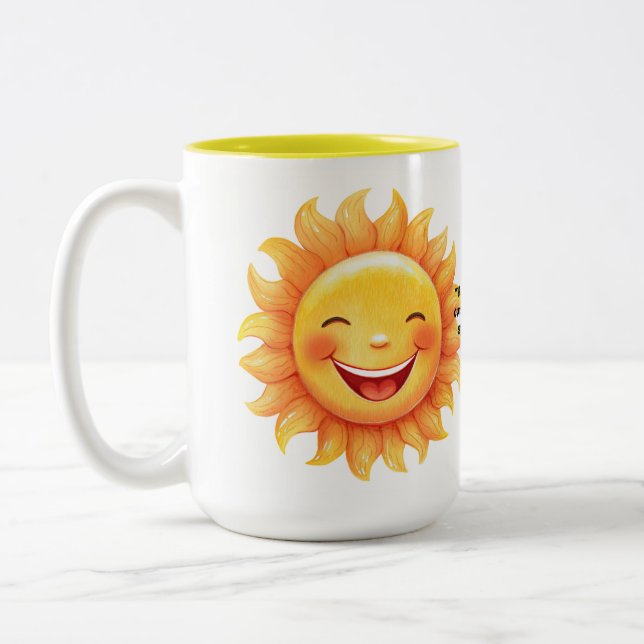Tasse 2 Couleurs JW 2026 Année Texte Matthieu 5:3 Soleil souriant (Gauche)