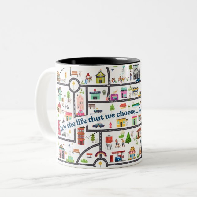 Tasse 2 Couleurs JW Coffee Mug- Town Territory- Cute gift! (Devant gauche)