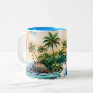 Tasse 2 Couleurs Kai Aloha Motu Aquarelle Vague