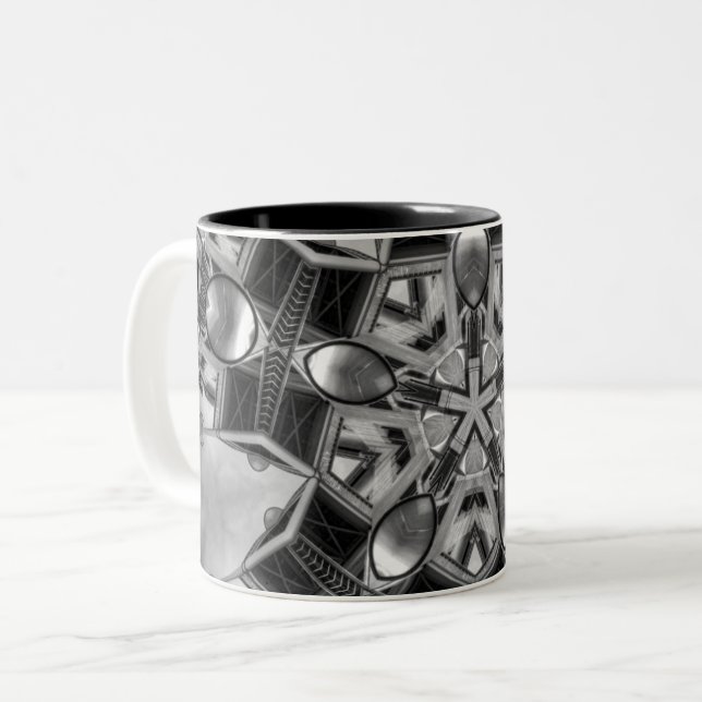 Tasse 2 Couleurs Kaleidoscope Star gris foncé... (Devant gauche)